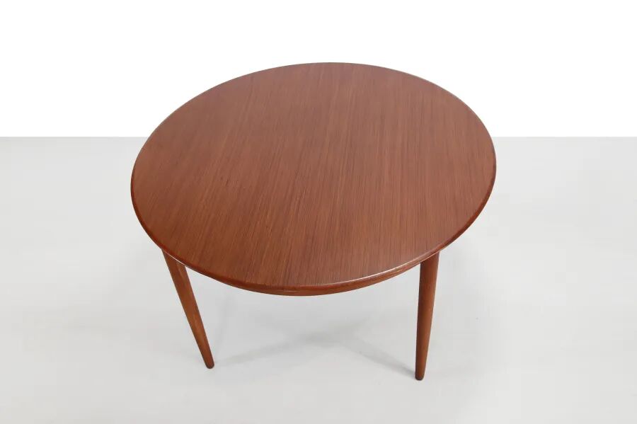 Vintage Danish design teak round dining table