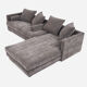 Canapé d’angle gris, design scandinave