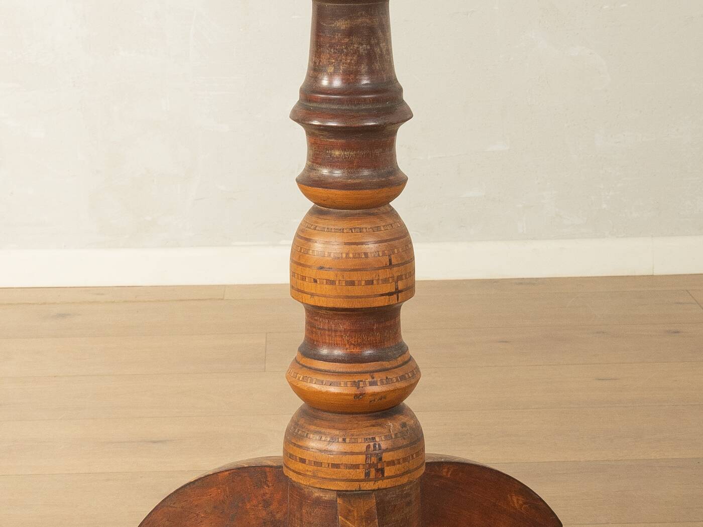 Antique octagonal walnut side table with elaborate inlays, probably Italy, mid-19th century
