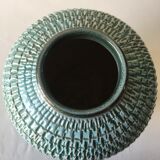 Celt and gold cracked art deco vase