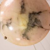 Art Decò Albaster white and pink chandelier, 1950s