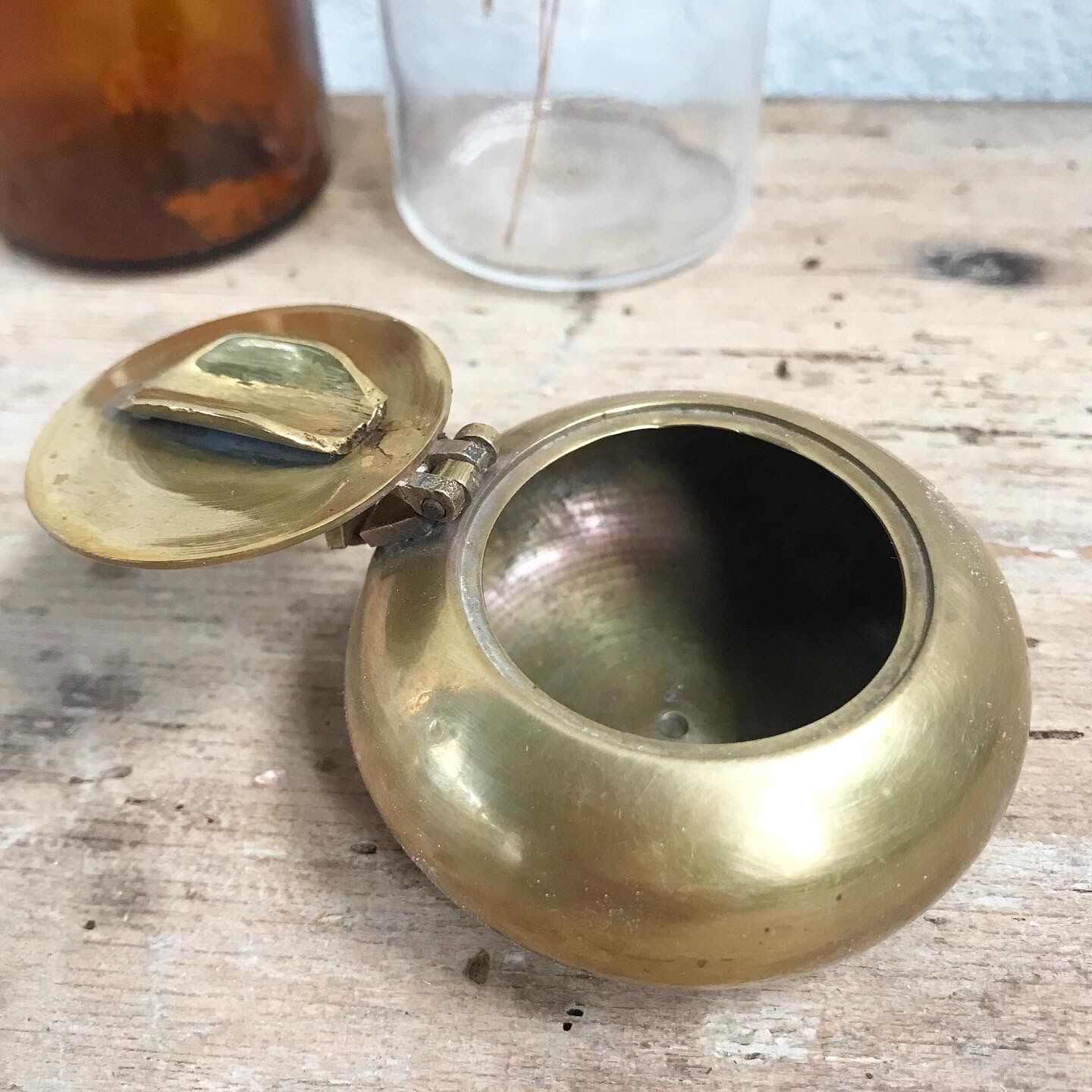 Brass box ashtray