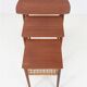 Rare set of three teak nesting tables with cane magazine rack / side tables / mid-century Danish modern design / 1950s / 1960s