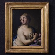 Peinture italienne du XVIIIe siècle sur cuivre, La Mort de Cléopâtre.