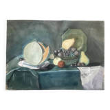 Still life on paper signed R. Régnier