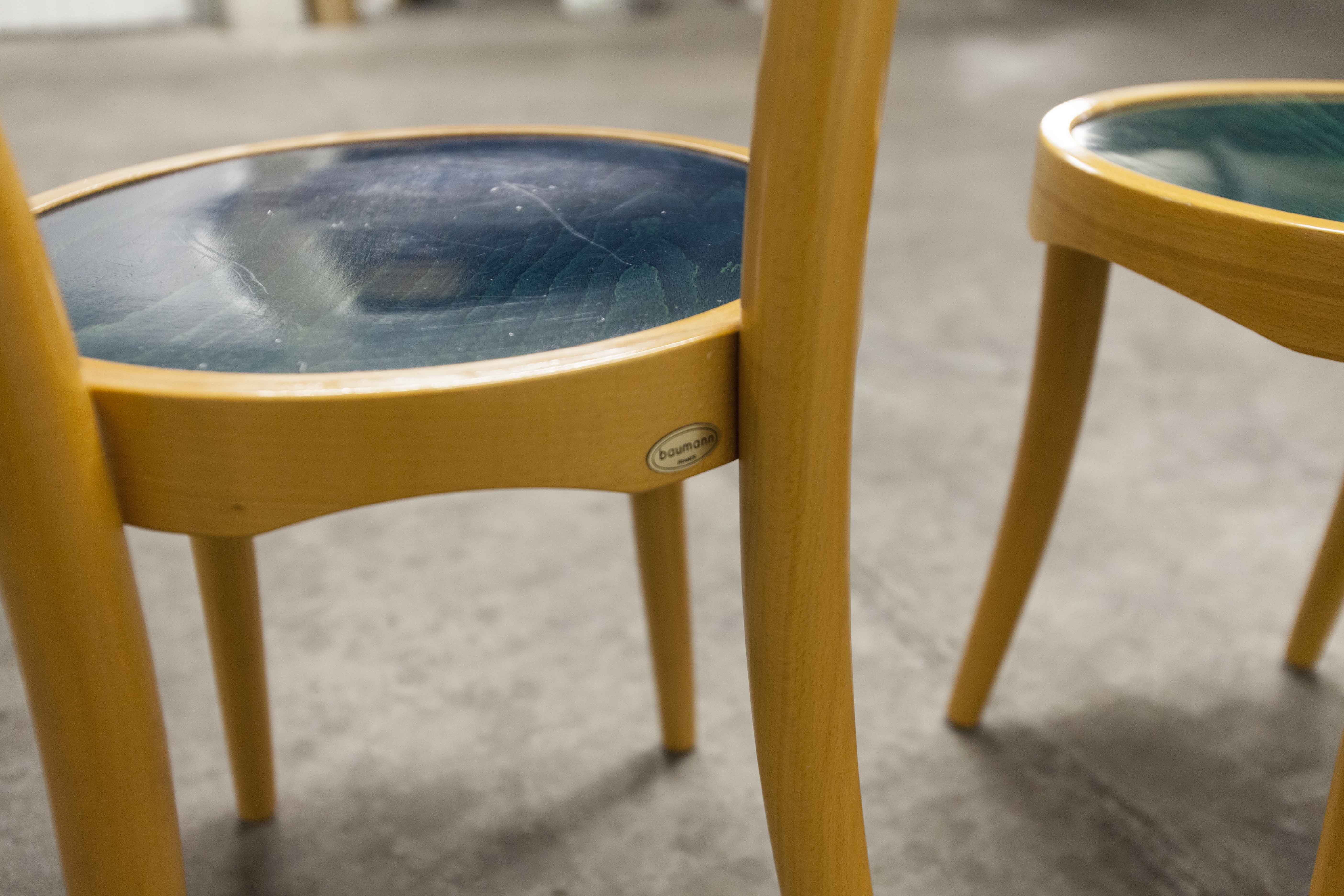 set of 4 chairs bistro Baumann model "Pollen café" design Pagnon / Pelhaître 1997