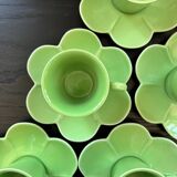 Service de 6 tasses et soucoupes fleurs