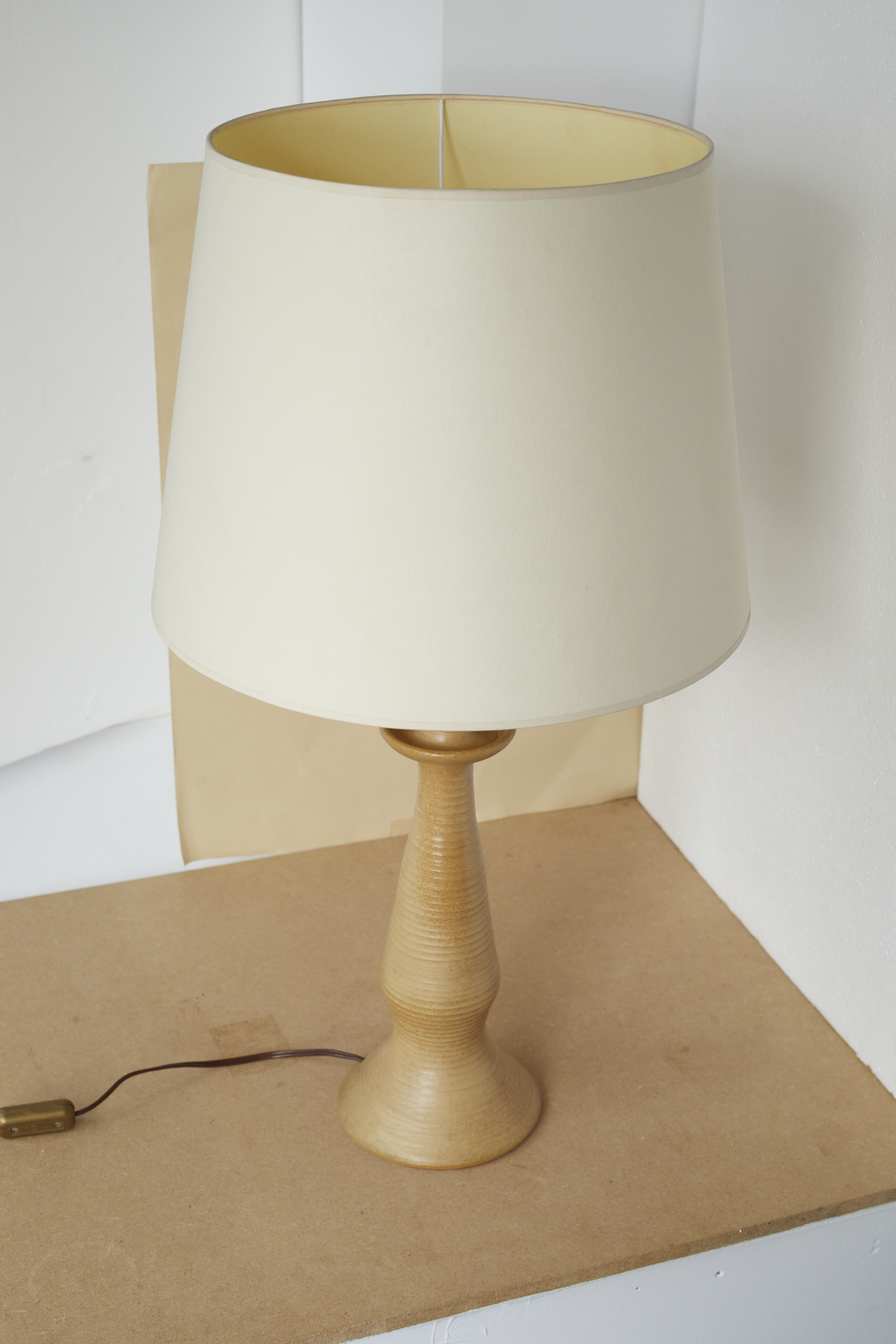 Ceramic / sandstone lamp base signed Drillon vintage 50s / 60s