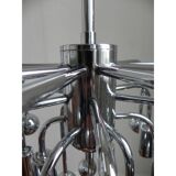 Suspension Sputnik vintage avec 9 points lumineux et 16 ampoules chromées