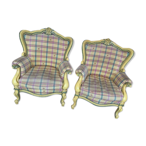 Lot de deux fauteuils style baroque rococo