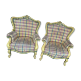 lot de deux fauteuils style baroque rococo