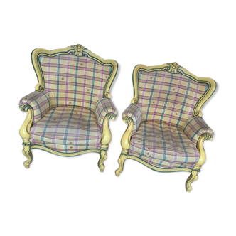 lot de deux fauteuils style baroque rococo