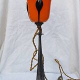 Art nouveau lamp signed Paul Follot tulip Loetz