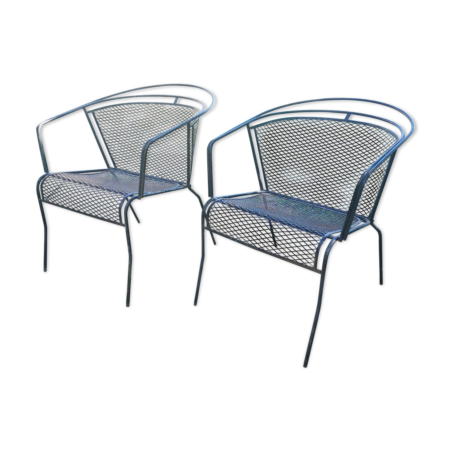 Pair of metal garden chairs 1950