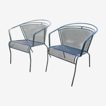 Pair of metal garden chairs 1950
