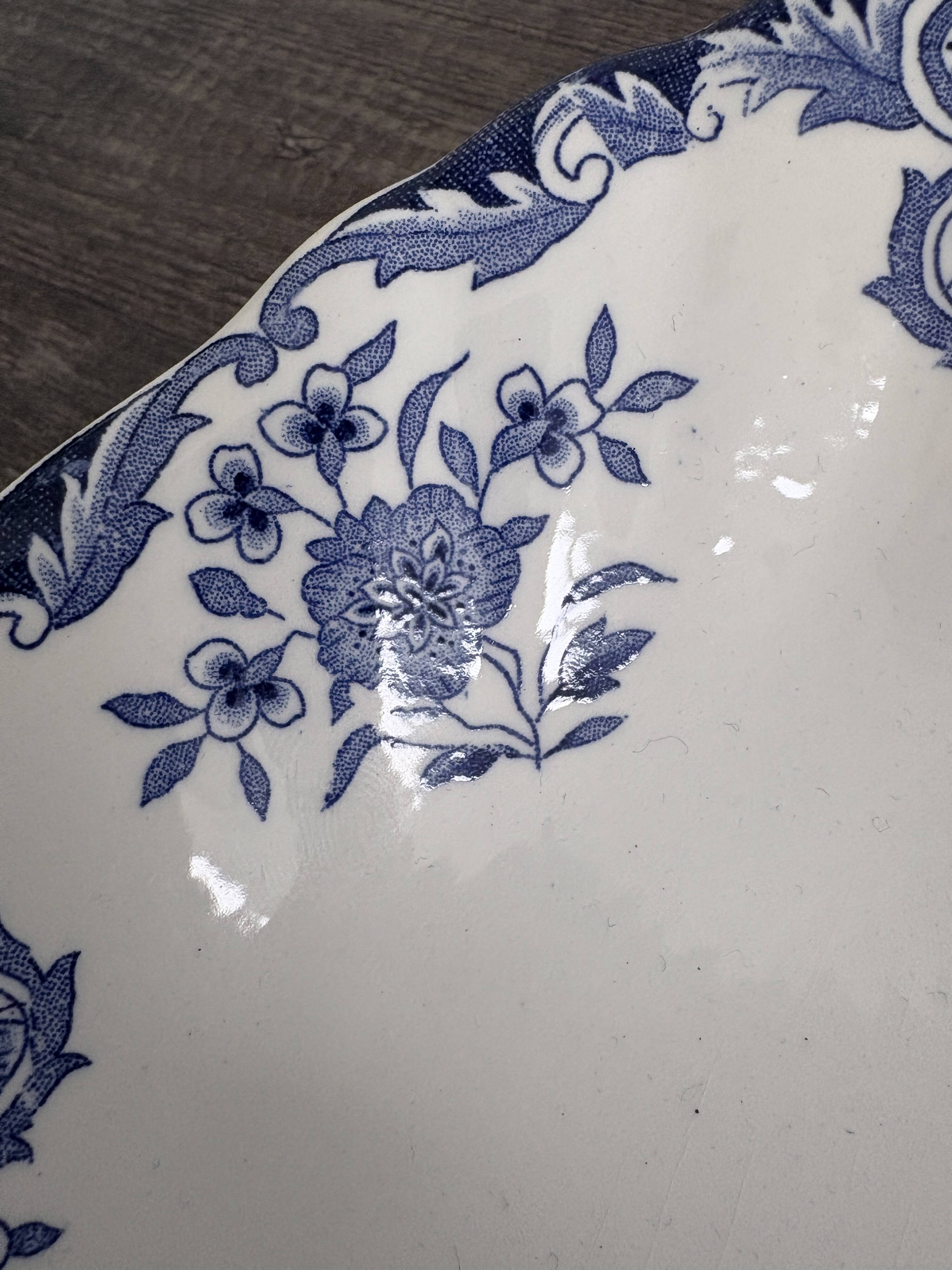 Old oval dish in Boch Frères Keramis earthenware.