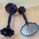 Vintage enameled cast-iron candleholders
