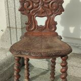 Old carved wooden chair