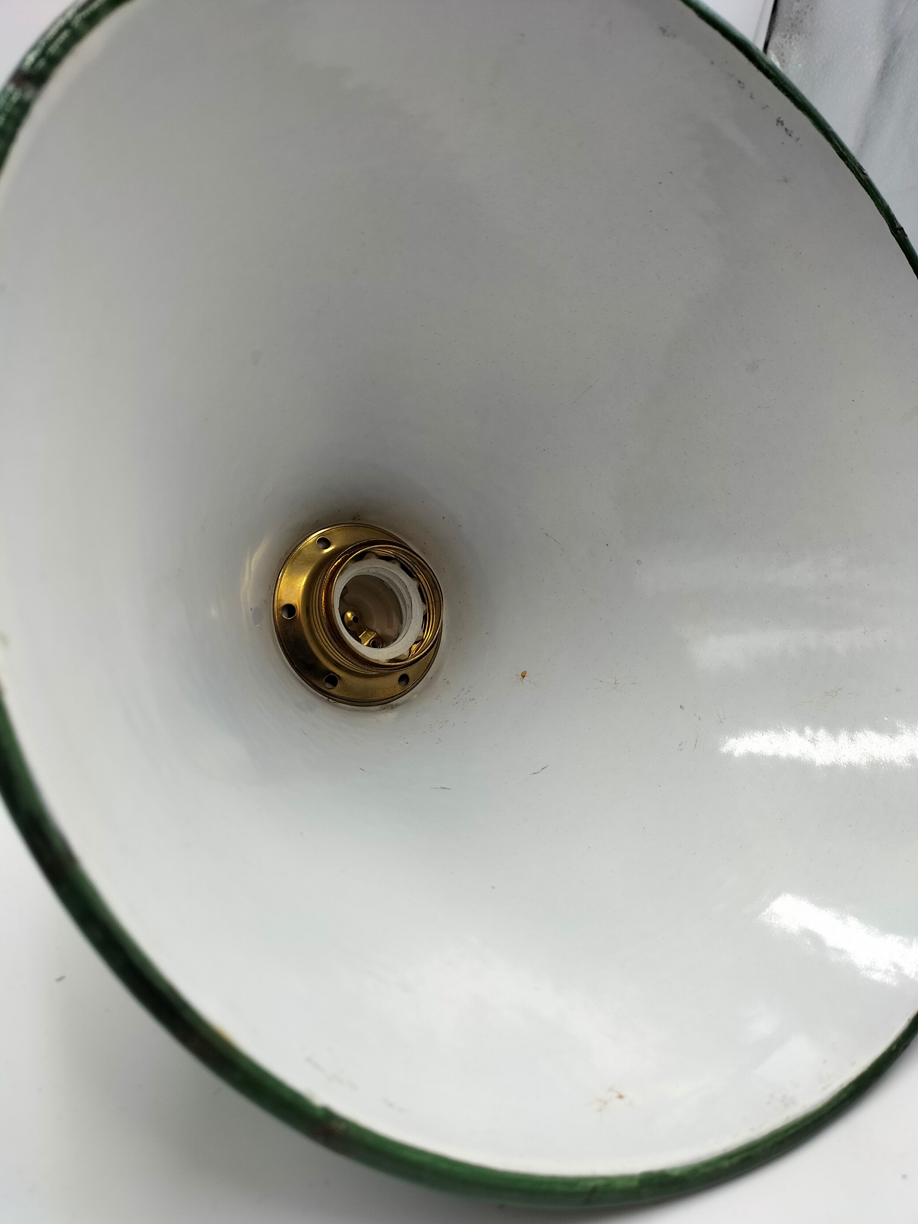 Old enamelled sheet metal lamp