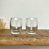 5 small vintage ribbed glasses