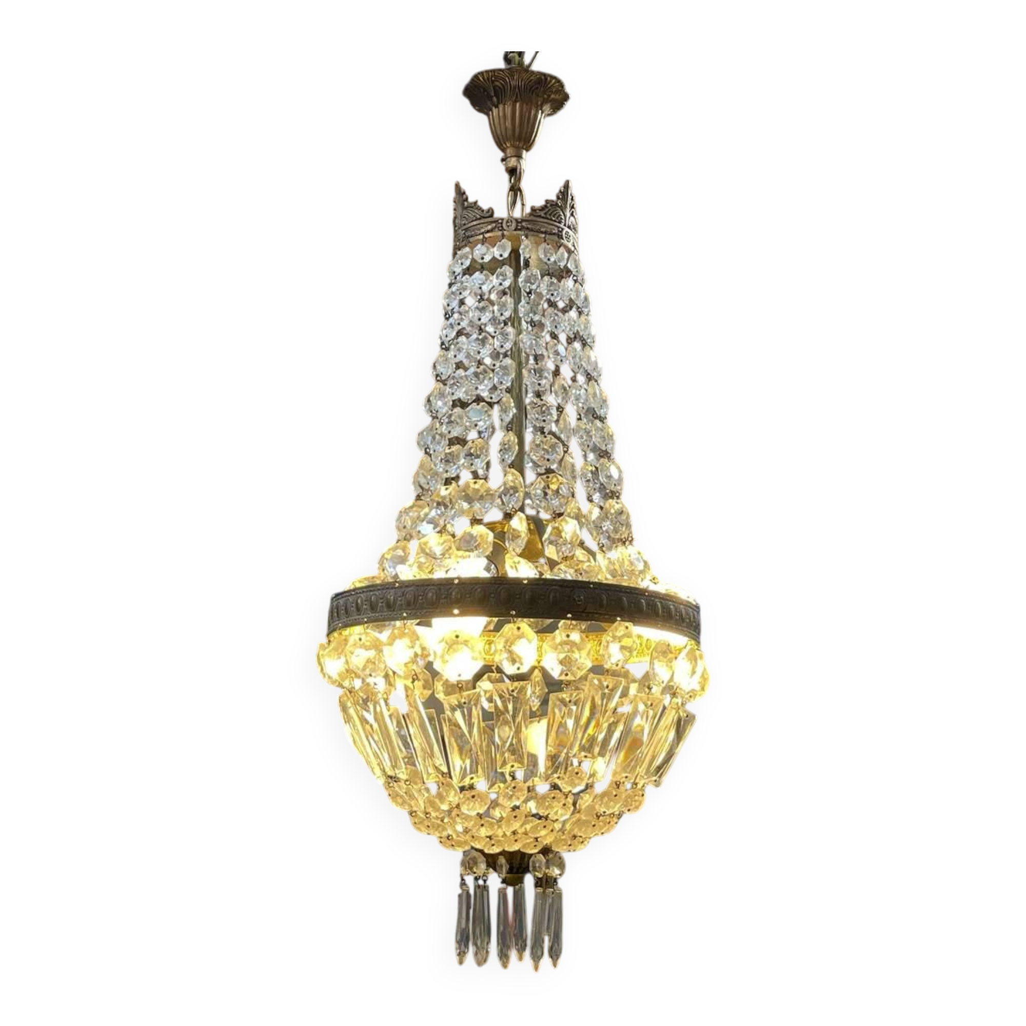 Balloon chandelier with pendants, early 20th century