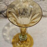 Vase from the Portieux crystal factory in yellow and blue glass