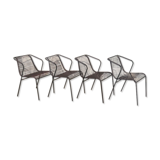 Set of 4 scoubidou armchairs