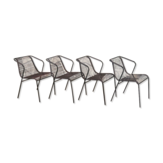 Set of 4 scoubidou armchairs