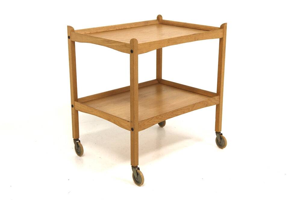 Scandinavian oak serving cart, Sweden, 1960