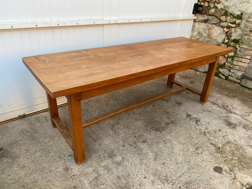 Solid oak dining farm table to eat 1950 220x77x75cm