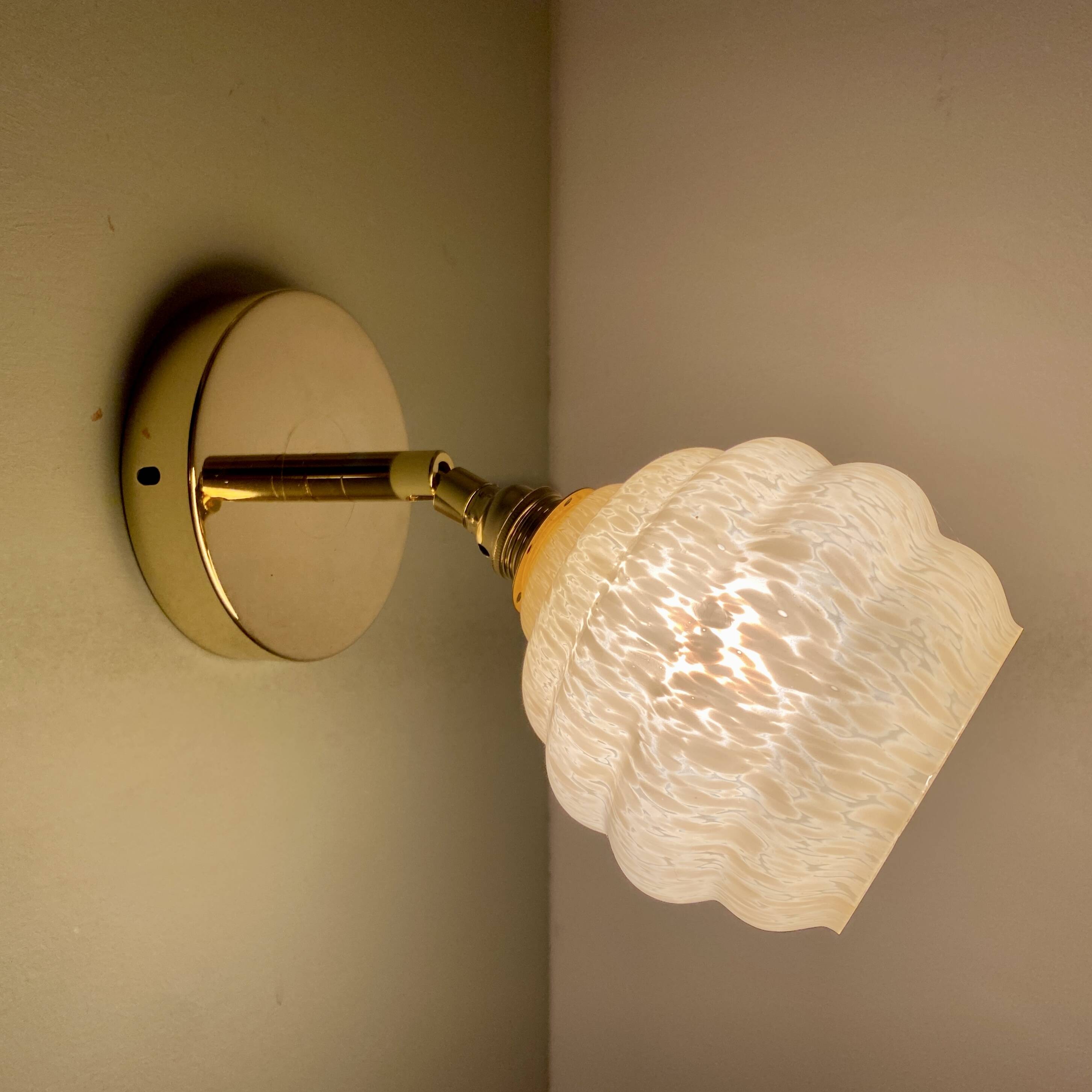 Vintage tulip wall lamp in yellow Clichy glass