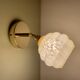 Vintage tulip wall lamp in yellow Clichy glass