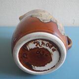 vintage Rhoda ceramic pitcher/jug, fat lava