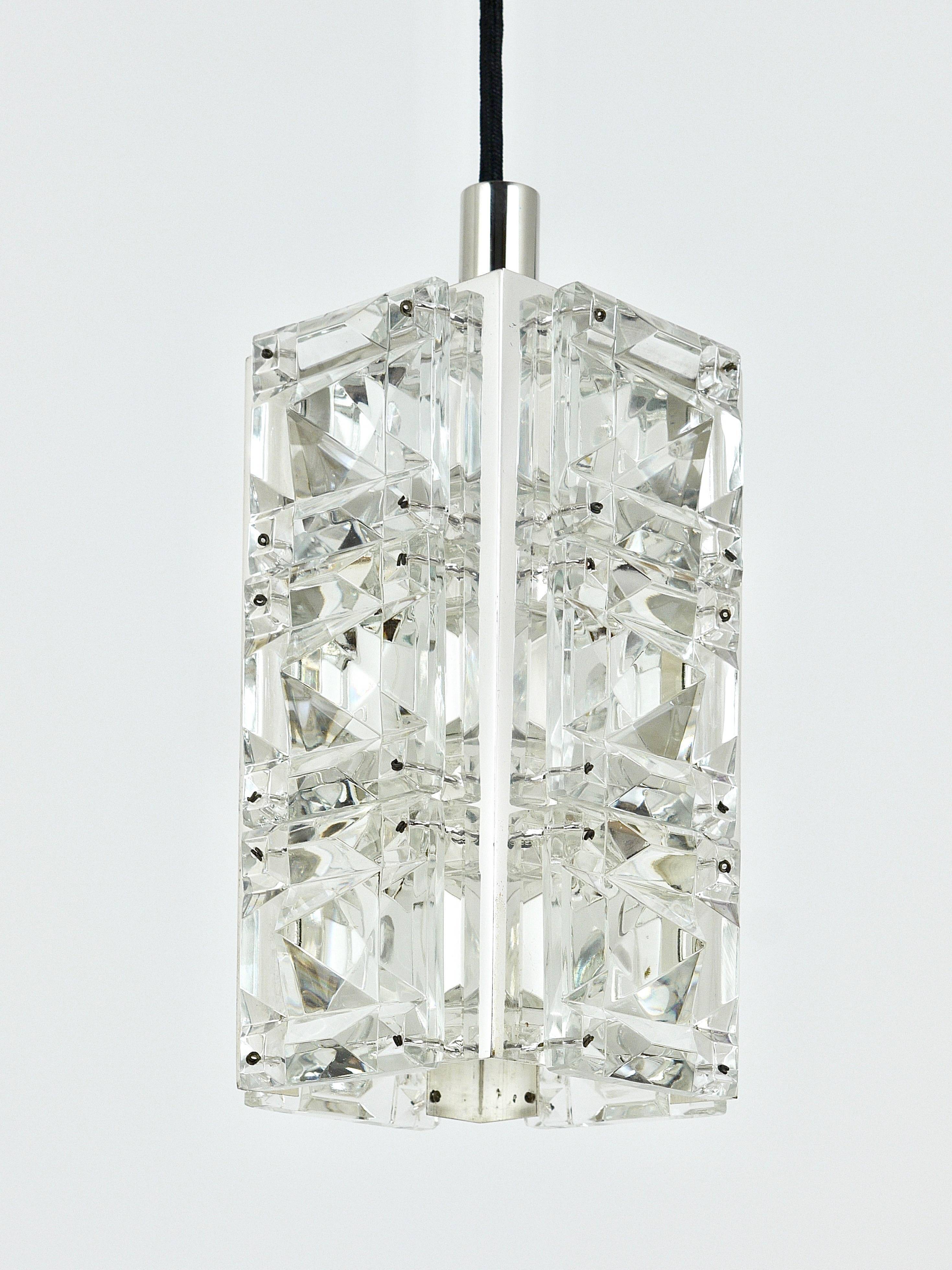 Bakalowits Vienna, up to three faceted crystal pendant lamps, Austria, 1960s