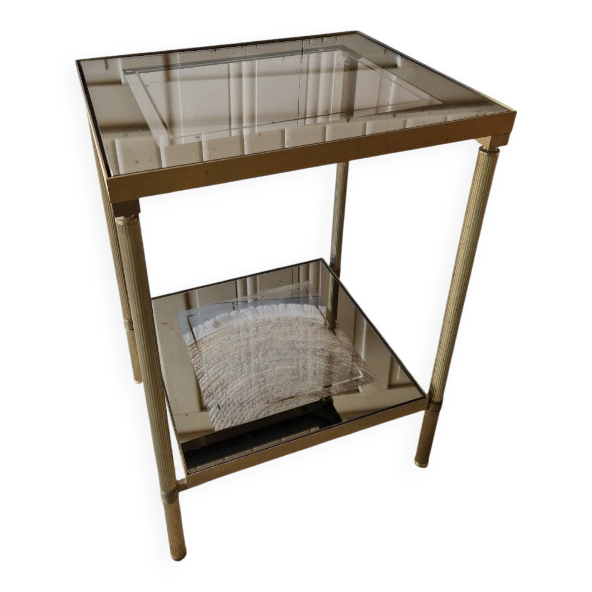 Gold brass side table  
Accent table