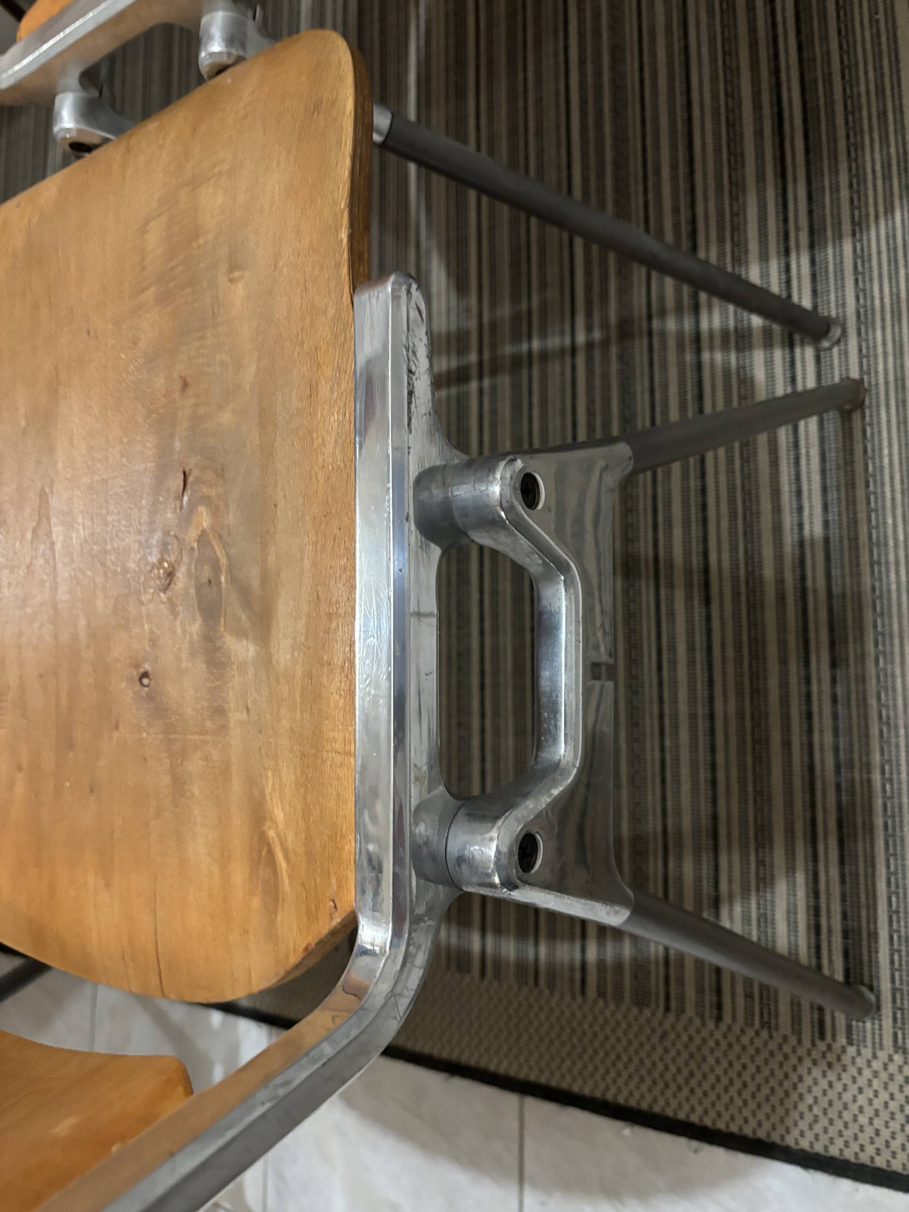 Set of 4 70s Castelli wooden chairs