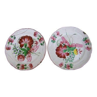 Pair of antique earthenware dishes from eastern France