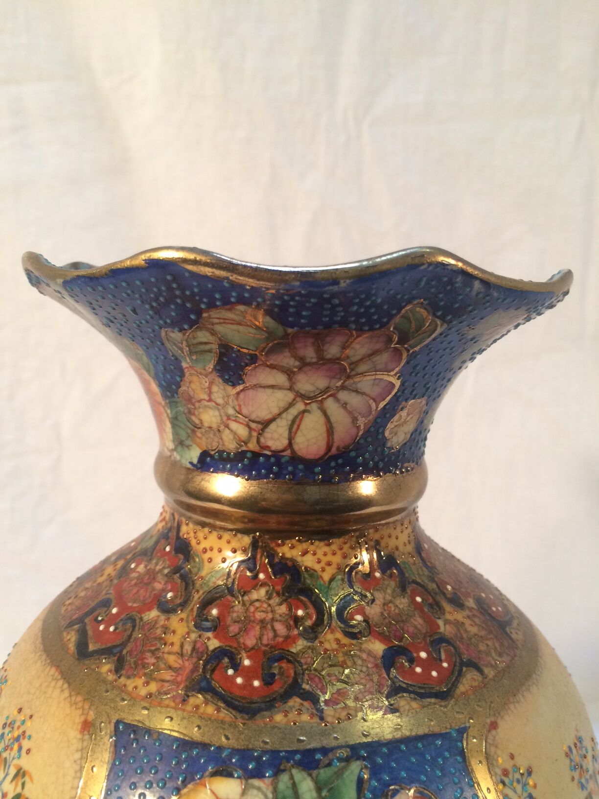 Japanese Satsuma porcelain vase - 30 cm