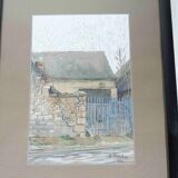 Watercolor Shed in Sévigny / Champagne – Signed Reiche, 1917