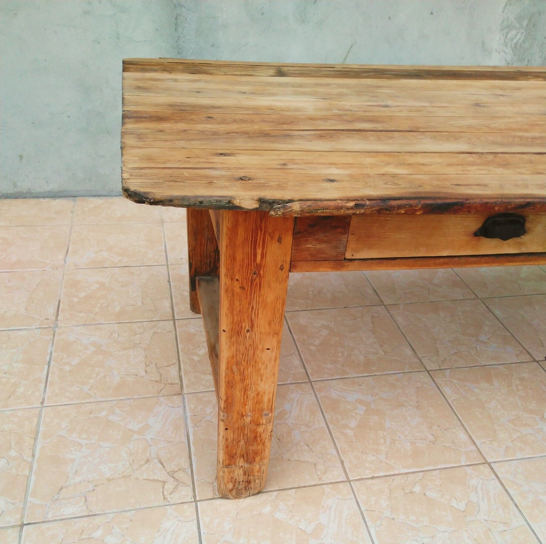 19th century larch farm table