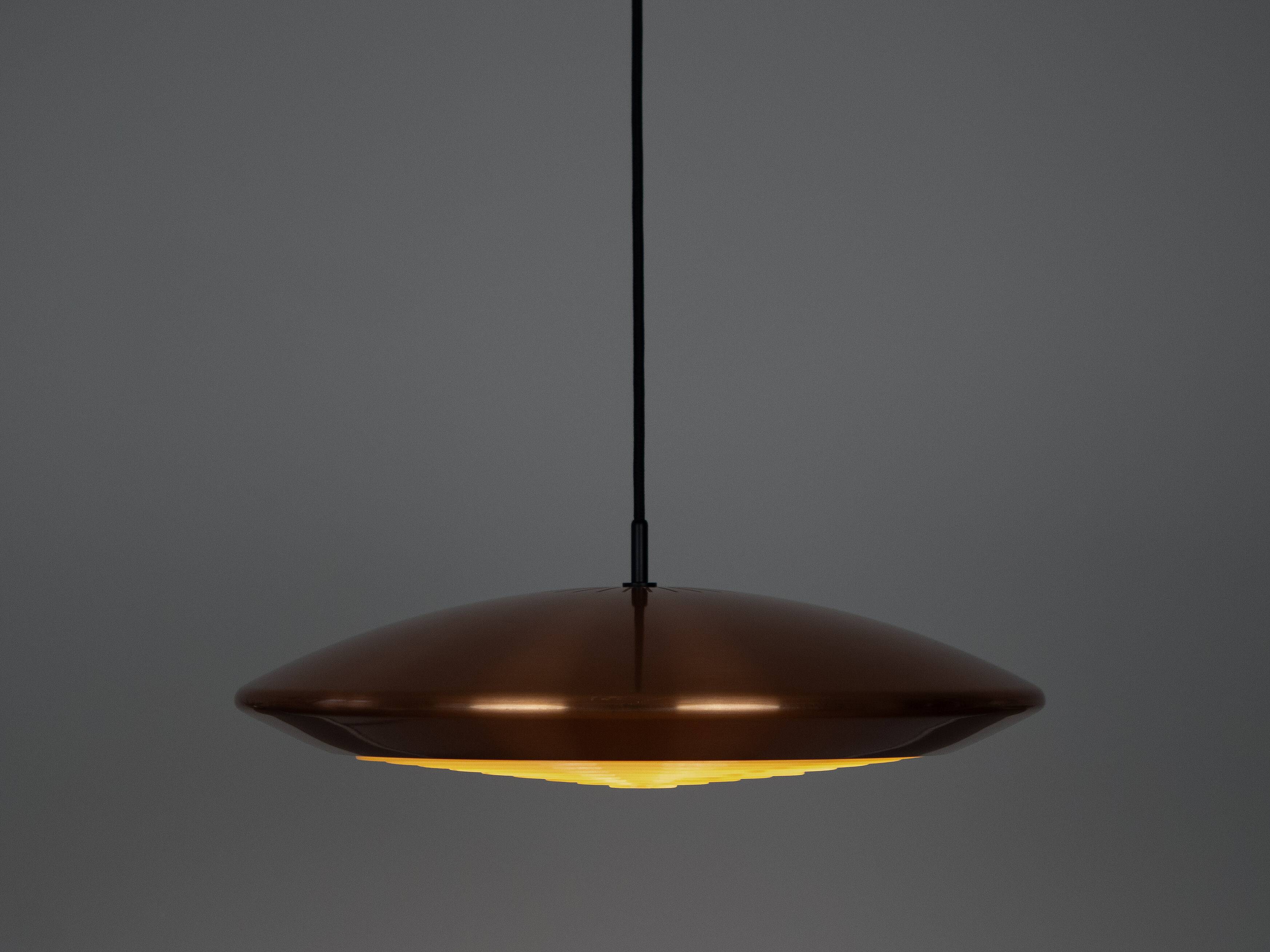 Danish vintage pendant lamp Diskos by Jo Hammerborg, Fog og Morup, 1965