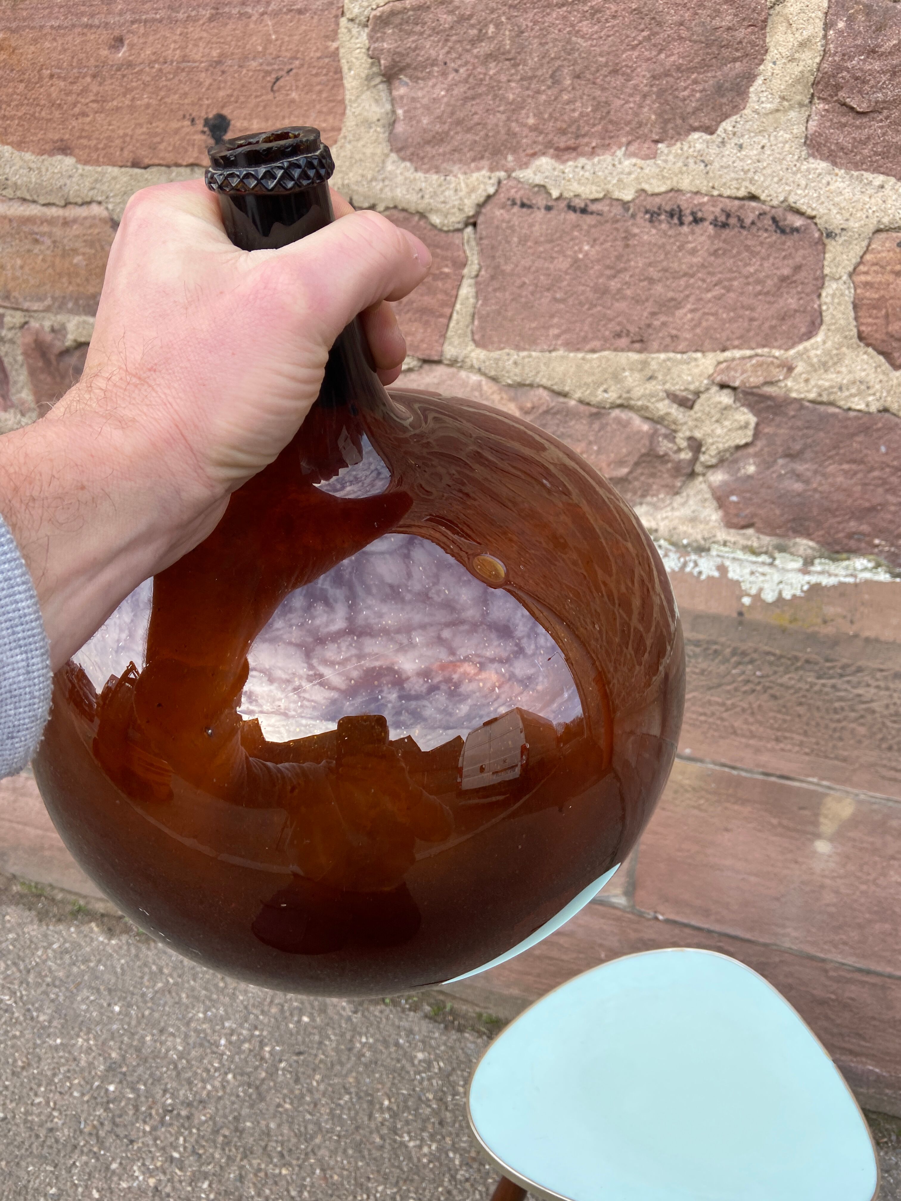 Demijohn brown lady amber jeanne 19th