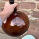 Demijohn brown lady amber jeanne 19th