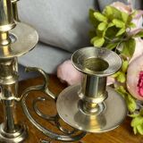 Candlestick, four-light brass candelabra