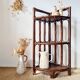 Vintage rattan corner shelf - antique bookcase