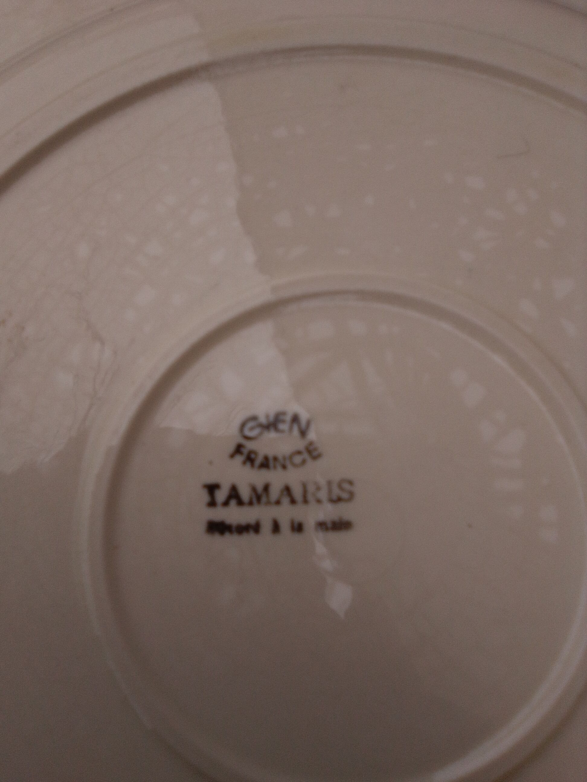 Round dish in Gien earthen earthen model Tamaris diam 28.5 cm