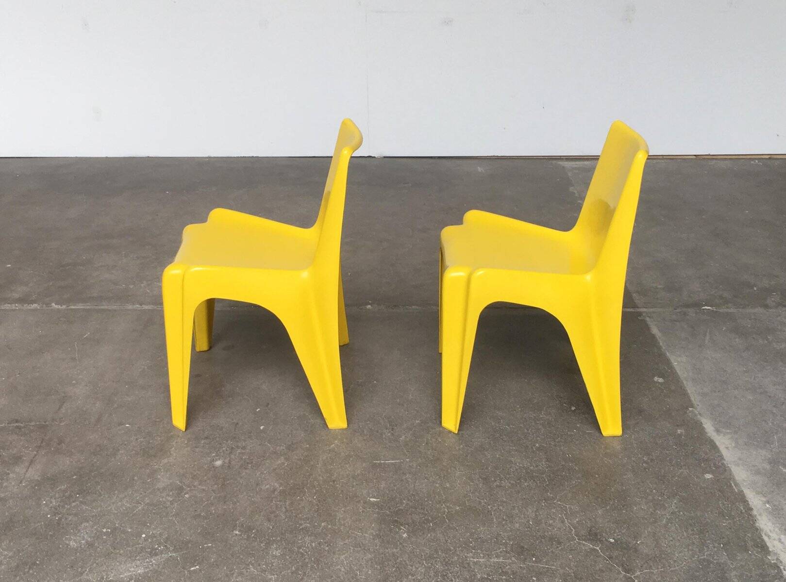 Set of stackable plastic chairs BA 1171 by Helmut Bätzner for Bofinger, 1960s.