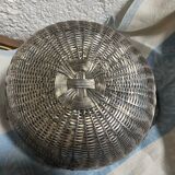 Antique silver metal wire basket