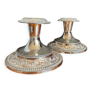 Bougeoirs métal argenté