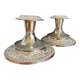 Silver-plated metal candlesticks from the 1980s.
